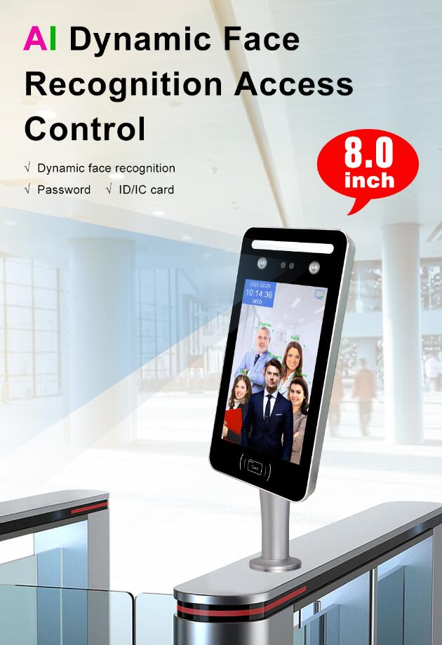 8 Inch Facial Recognition Access Control System With Wifi Wireless RFID ...