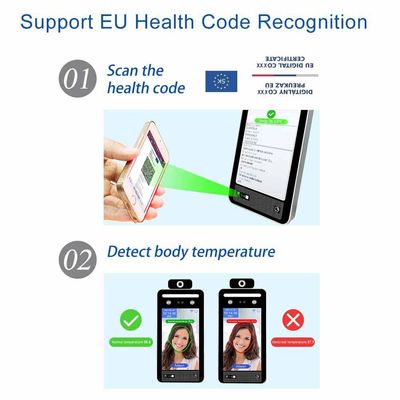8 Inch Linux System Face Recognition Temperature Scanner European Italy Health Green Pass Scanner Reader