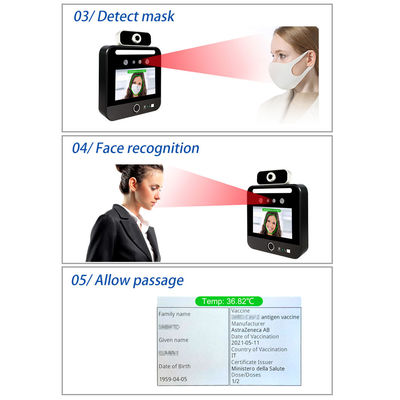 3 Meters Face Recognition Temperature Reader For Office Writing Room