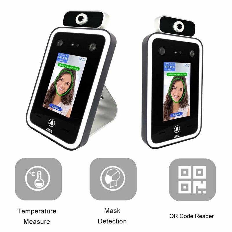 QR Code Scanner Temperature Sensor Security Facial Recognition Camera Wireless Cloud Face Access Control