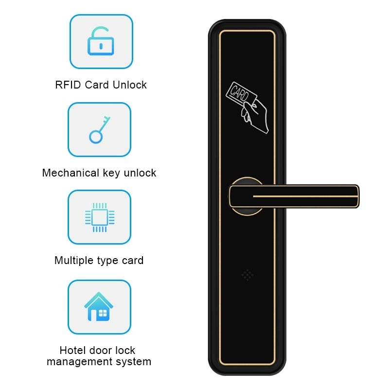 Smart Swipe RFID Card Door Lock Hotel Room Locks Aluminium Alloy For Hotel