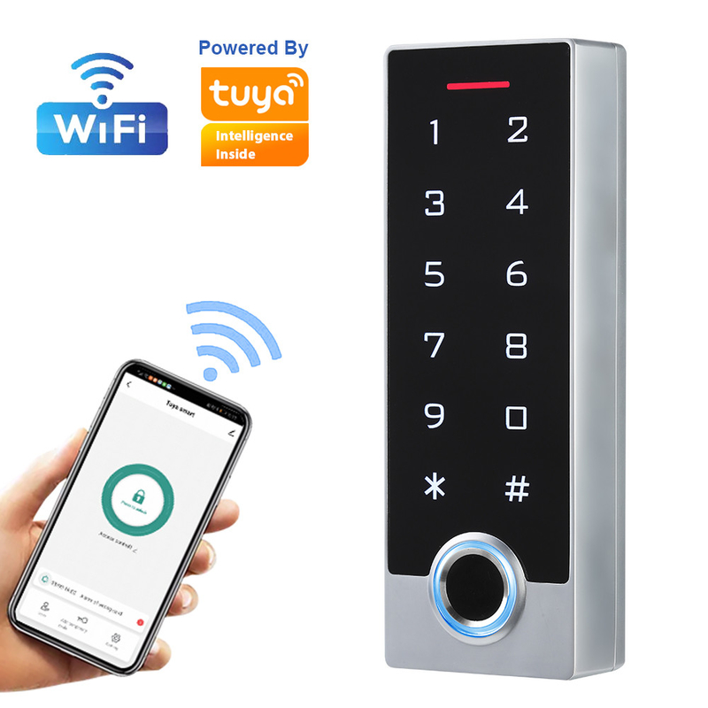 RFID Card Biometric Fingerprint Door Access Control System Touch Keypad Mobile APP Access