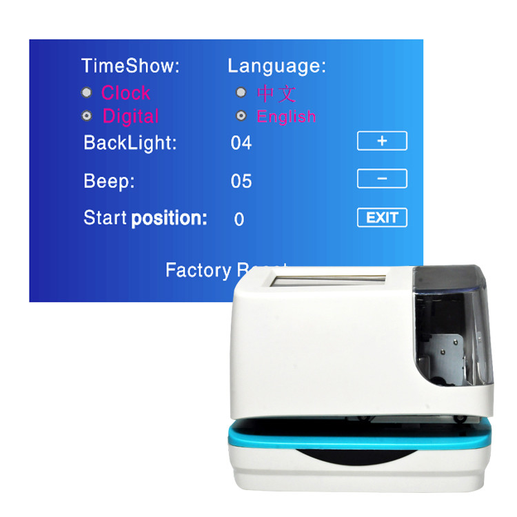 Automatic 5 Lines Electronic Date Time Stamp Machine Multiple Language TFT Touch Screen