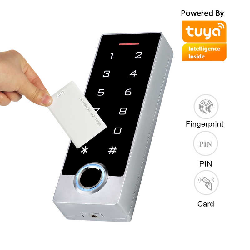 Waterproof IP68 Screen Touch Keypad Fingerprint RFID Card Access Control With Wifi Tuya App
