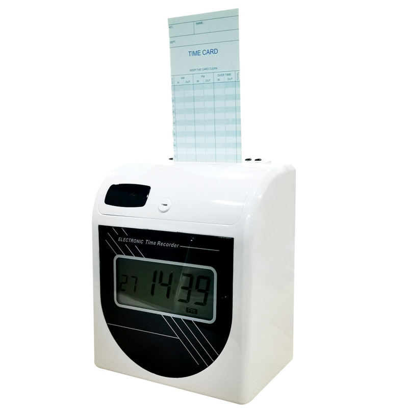 LCD Electronic Employee Attendance Digital Time Recorder Desktop Time Punch Card Machine
