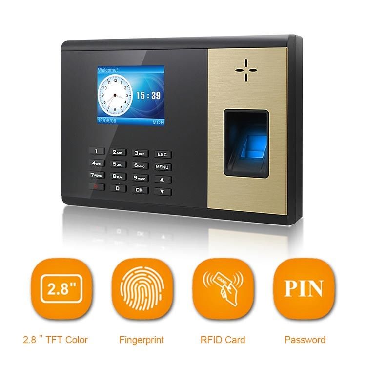 SIM Card GPRS 2.8 inch Thumbprint Time Attendance System