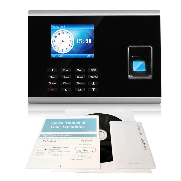 Office Employee Keypad 9V Fingerprint Attendance Machine