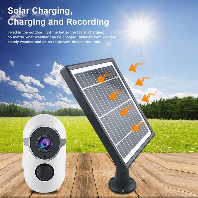 Outdoor Solar Power Two-way Audio Video Recording Camera 1080P Wireless Wifi Mini CCTV Camera