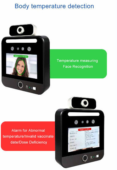 5 Inch IPS Touch Screen Facial Temperature Scanner Kiosk Qr Code Green Pass Reader