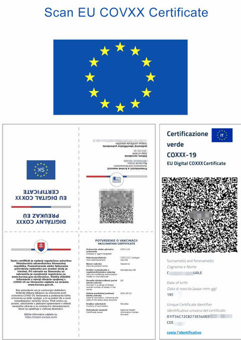 QR Code Reader 5Inch Face Recognition Temperature Scanner EU Green Pass