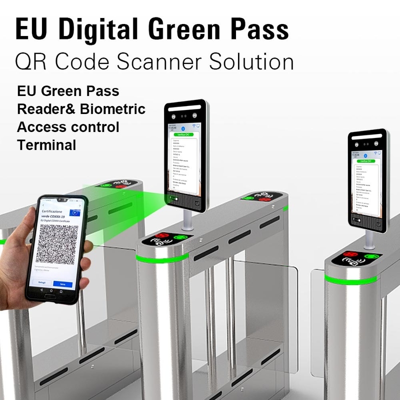 EU QR Code Reader Face Recognition Access Control With C19 App Certificates