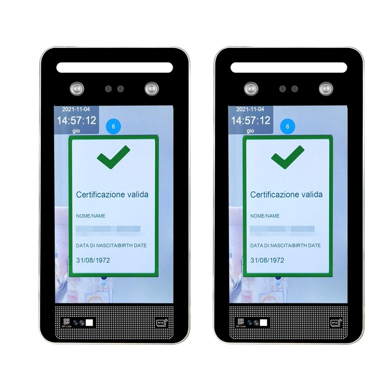 EU C19 Verifica Green Pass QR Code Reader Facial Recognition Thermometer