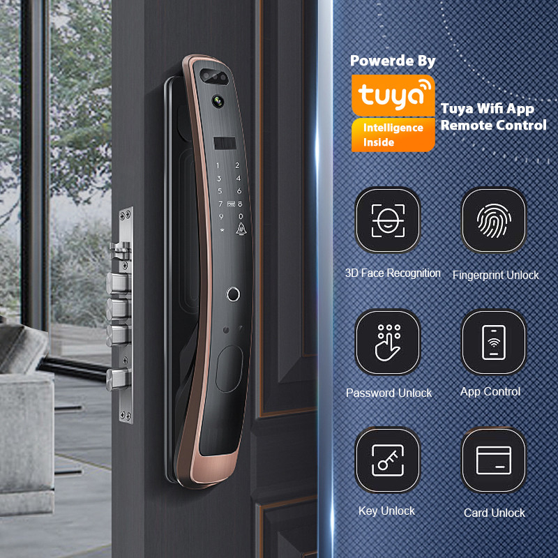 Wifi Tuya Smart Lock 3D Access Control Face Recognition Door Lock