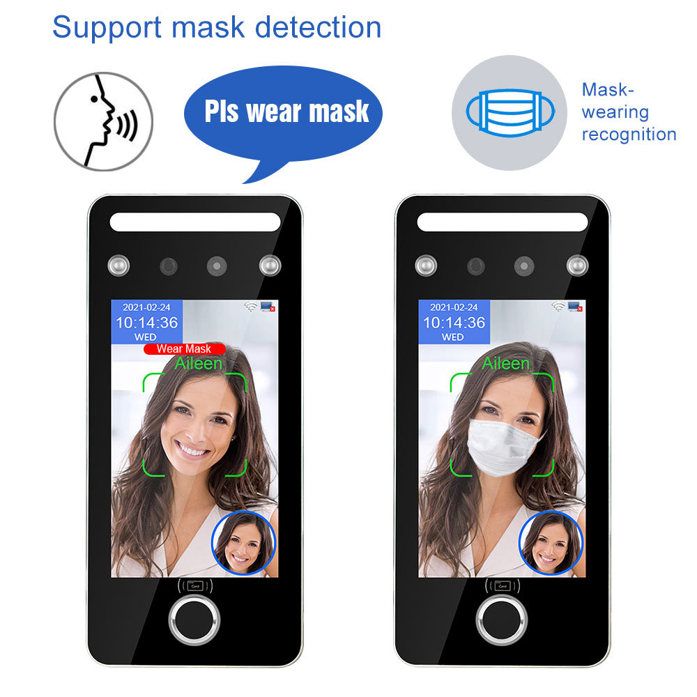 5 Inch Touch Screen Multi Mode Professional Face Fingerprint RFID ...