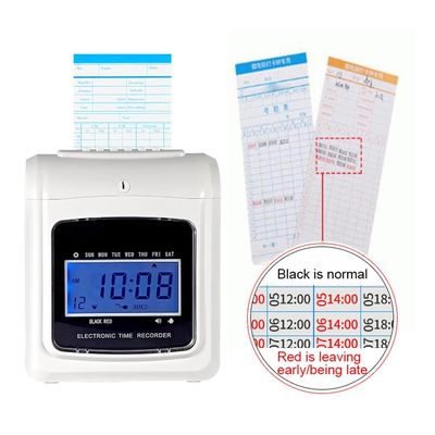 LCD Display Digital Time Recorder Office Time Recorder Punch Card Machine