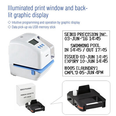 SEIKO TP-50 Time Stamp Machine Document Time Recorder with USB Communication Memory Back-up During Power Failure and Shifted Time Printing