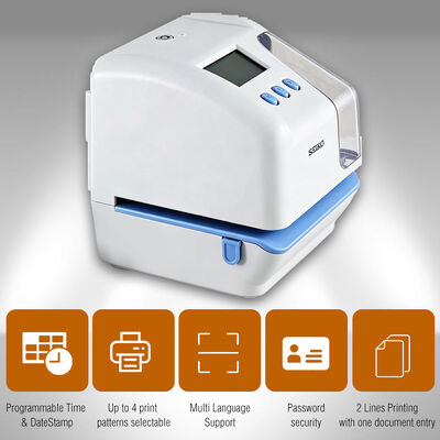 USB Flash Disk Time Stamp Attendance Machine Multi-language Punch Card Clock with 2 Line Printing