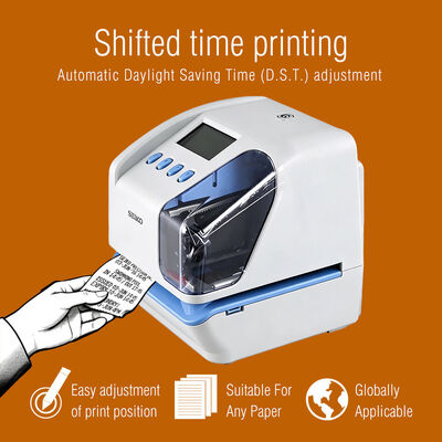 USB Flash Disk Time Stamp Attendance Machine Multi-language Punch Card Clock with 2 Line Printing