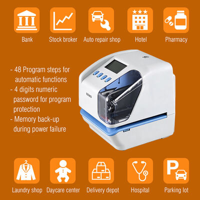 USB Flash Disk Time Stamp Attendance Machine Multi-language Punch Card Clock with 2 Line Printing