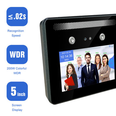 5 Inch Face Recognition Attendance Machine Biomtric Time Recording