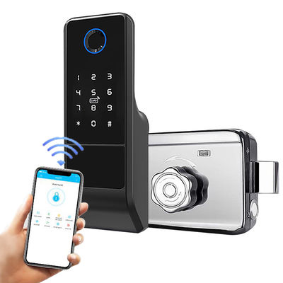 Tuya Wifi APP Biometric Finger Print Smart Door Lock Fingerprint Door Handle Digital Keyless Lock