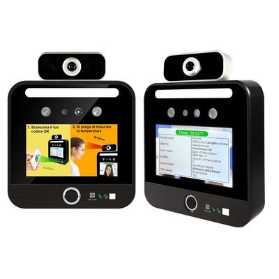 5 Inch IPS Touch Screen Facial Temperature Scanner Kiosk Qr Code Green Pass Reader