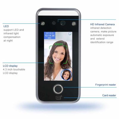 Tall Stand Biometric Time Attendance Machine IC Card Fingerprint RS485