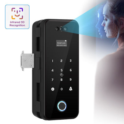 Black Glass Door Lock Tuya Smart Lock Home Security 3D Face Digital Fingerprint